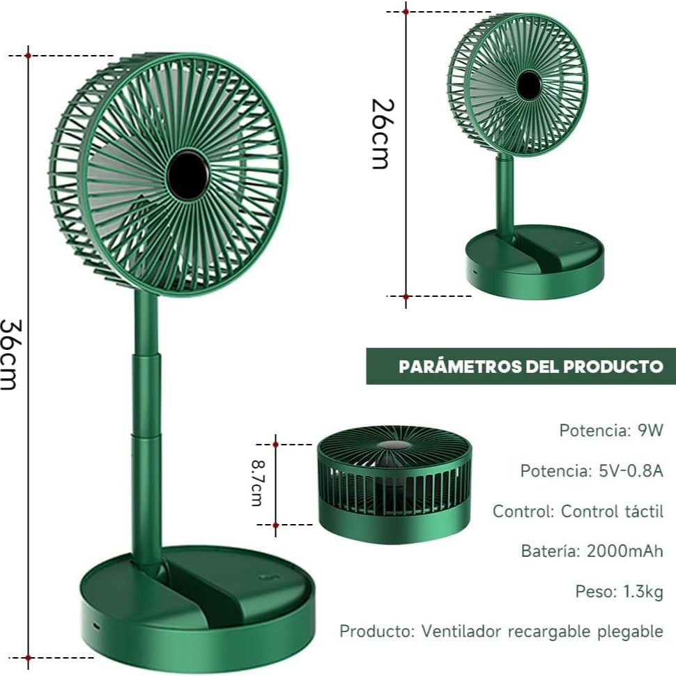 Ventilador Portátil Recargable y Plegable