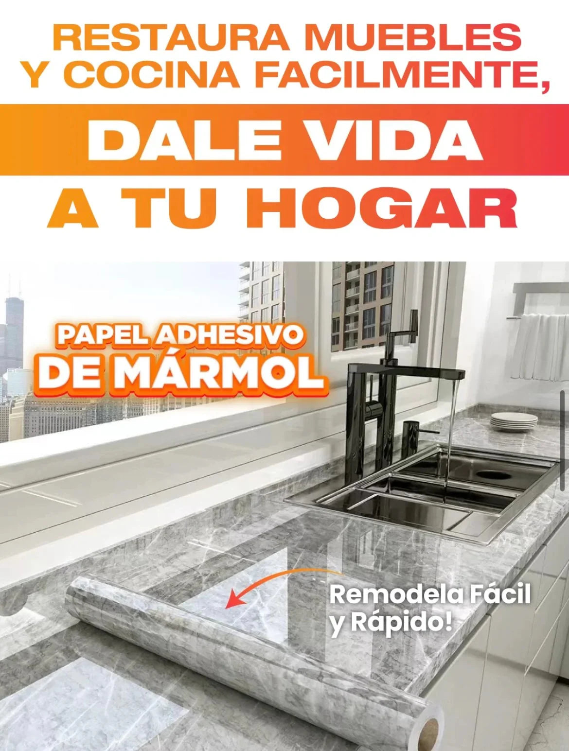 Papel Autoadhesivo Tipo Mármol