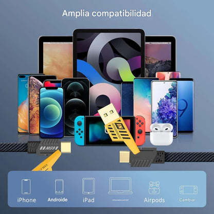 Cable Multiuso 4 En 1 Carga Rápida