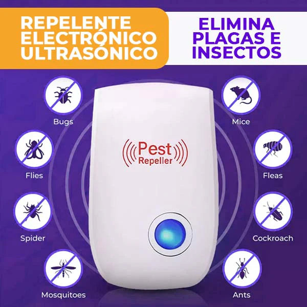Repelente Electrónico Ultrasónico Plagas e Insectos 4x1