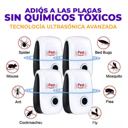 Repelente Electrónico Ultrasónico Plagas e Insectos 4x1