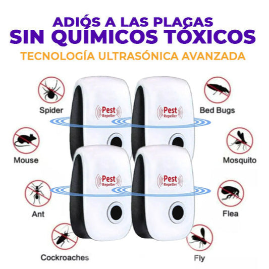 Repelente Electrónico Ultrasónico Plagas e Insectos 4x1