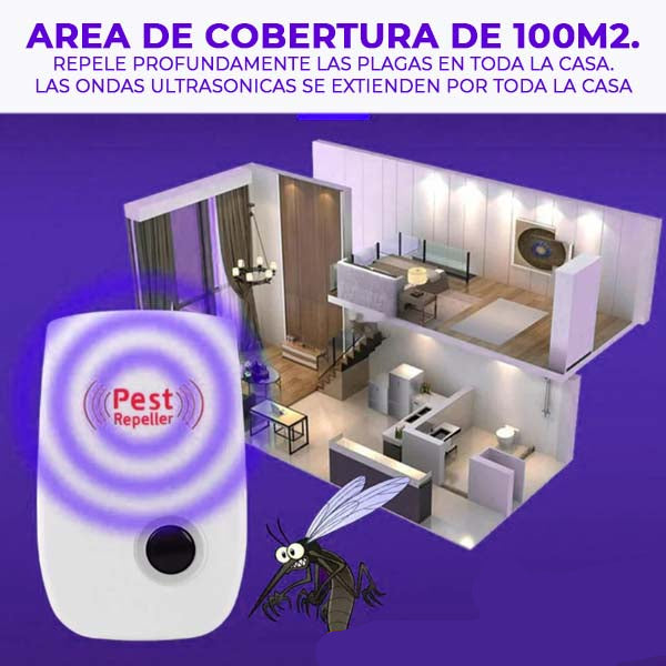 Repelente Electrónico Ultrasónico Plagas e Insectos 4x1