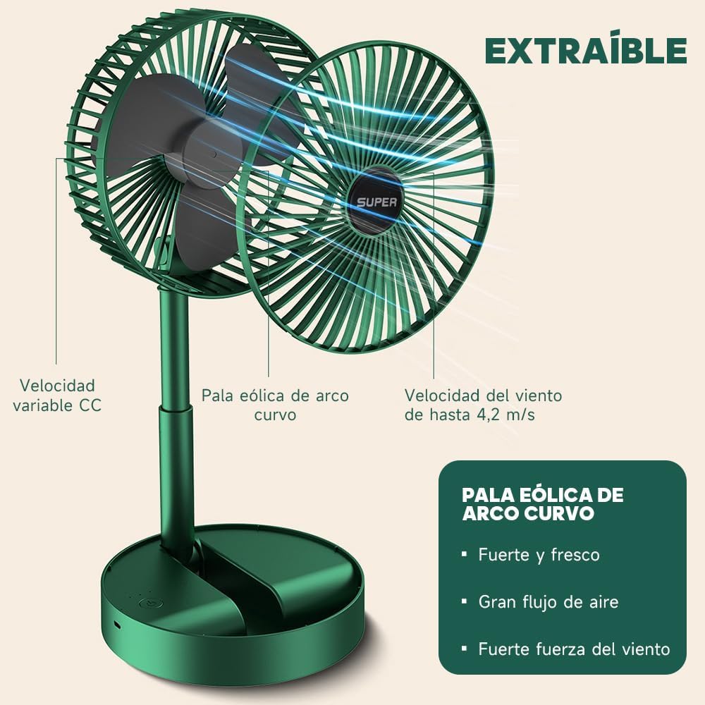 Ventilador Portátil Recargable y Plegable
