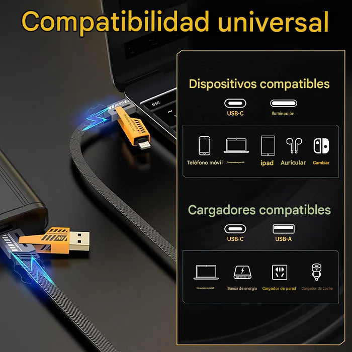 Cable Multiuso 4 En 1 Carga Rápida
