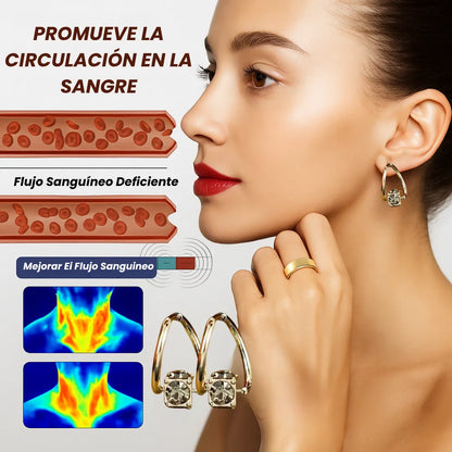 Par Pendientes de germanio con terapia magnética