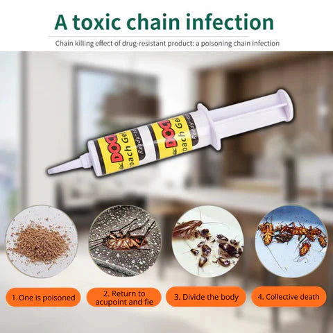 Gel Antiplaga Matacucarachas con Aplicador de Jeringa